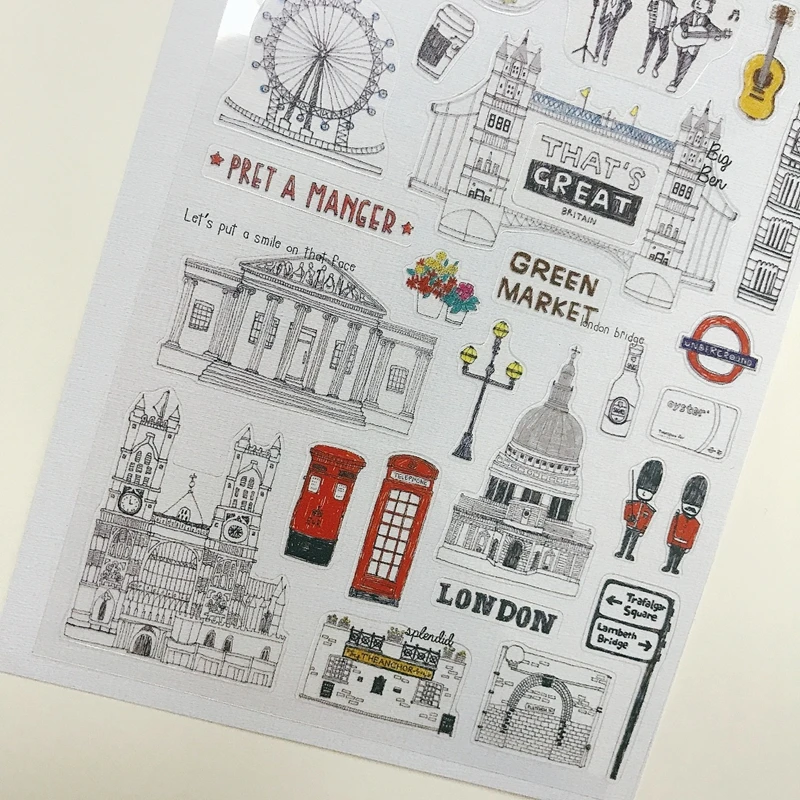 Sonia Days In London Cut Die Stickers Scrapbooking DIY Decorative Bridge Church Building Bus Post Box Patterns Hobby Crafts