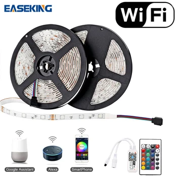 

Smart LED Strip Lights Works with Alexa APP Control Waterproof 16.4ft RGB LED Light Strip WiFi Sync with Music