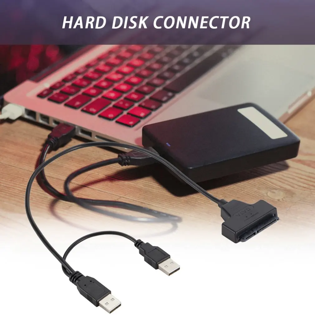 USB 2,0 SATA 7+ 15 pin к USB 2,0 кабель-адаптер для 2,5 HDD кабель для жесткого диска приводной удлинитель кабель для ПК/ноутбука черный