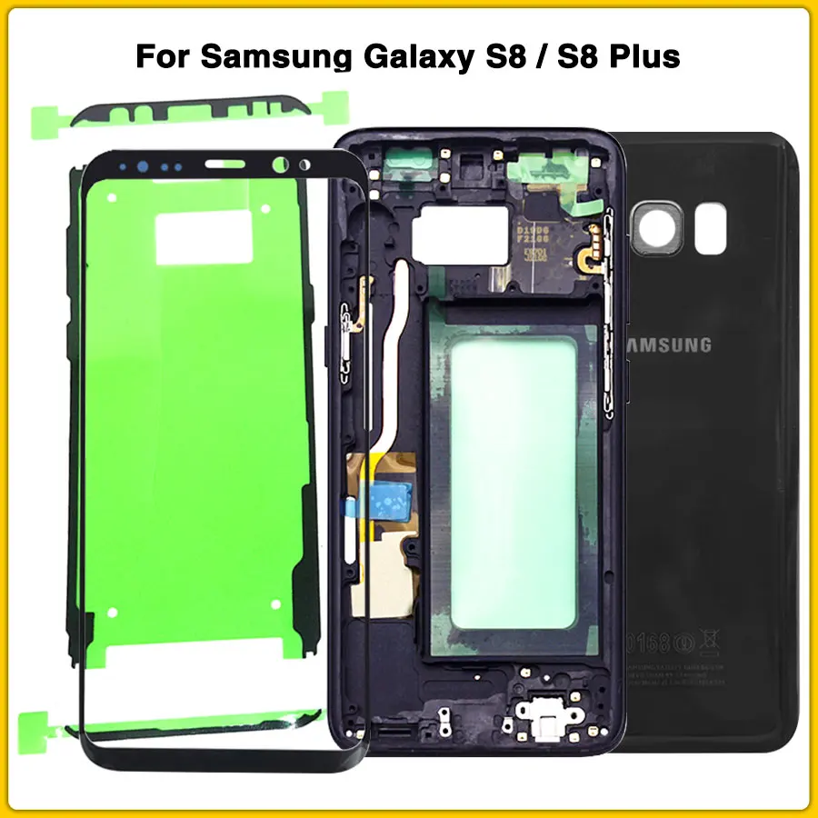 S8/S8 Plus задний корпус чехол для samsung S8 G950F G950 S8 Plus S8+ G955F батарея задняя крышка дверь стекло шасси оболочка