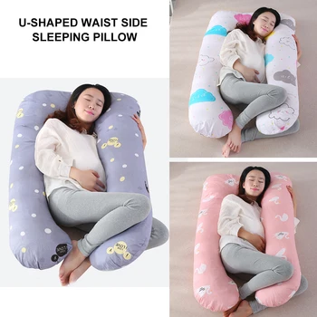 

U-Shaped Pregnant Women Boby Pillow Pregnancy Side Sleepers Maternity Waist Support Cotton Nursing Pillow With Pillowcase
