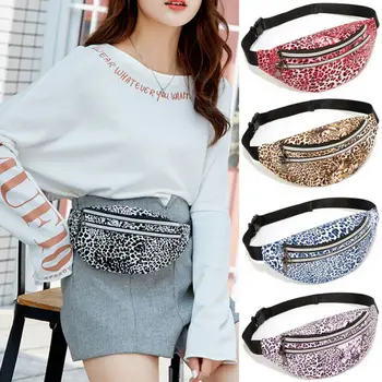 

2019 Womens Waist Bag Fanny Pack PU Bag Belt Purse Small Purse Phone Key Pouch Leopard Waist Packs