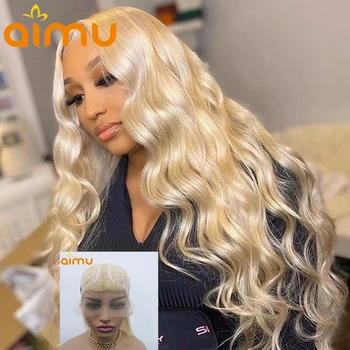 

613 Blonde Body Wave 150% Lace Front Wigs Middle Part 13x1 HD Transparent Lace Wig For Black Women Glueless Preplucked