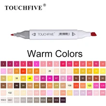 

TOUCHFIVE Warm Colors Art Markers Dual Tip Alcohol Base Brush Pens Interior Animation Clothing Illustration Graphic Designing