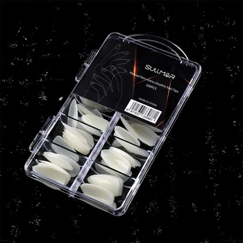 

2020 New 100pcs Professional Fake Nails Long Ballerina Half French Acrylic Nail Tips 10 Size Press On Nails Building Mold Nail