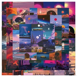 Autocollant magnifique image de paysage de coucher de soleil, Graffiti, pour étui de téléphone portable, moto, bagage, jouet, vente en gros, 10/30/50 pièces 
