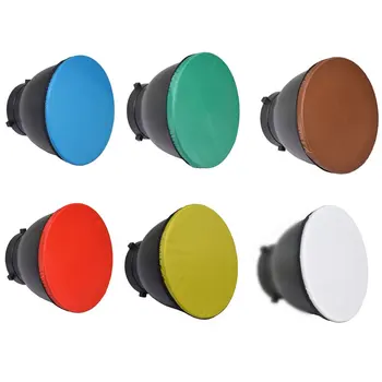 

6PACK 7" 180mm Light Diffuser Sock for Standard Reflector Red Yellow Blue Brown Green and White for Studio Strobe Standard Bowen