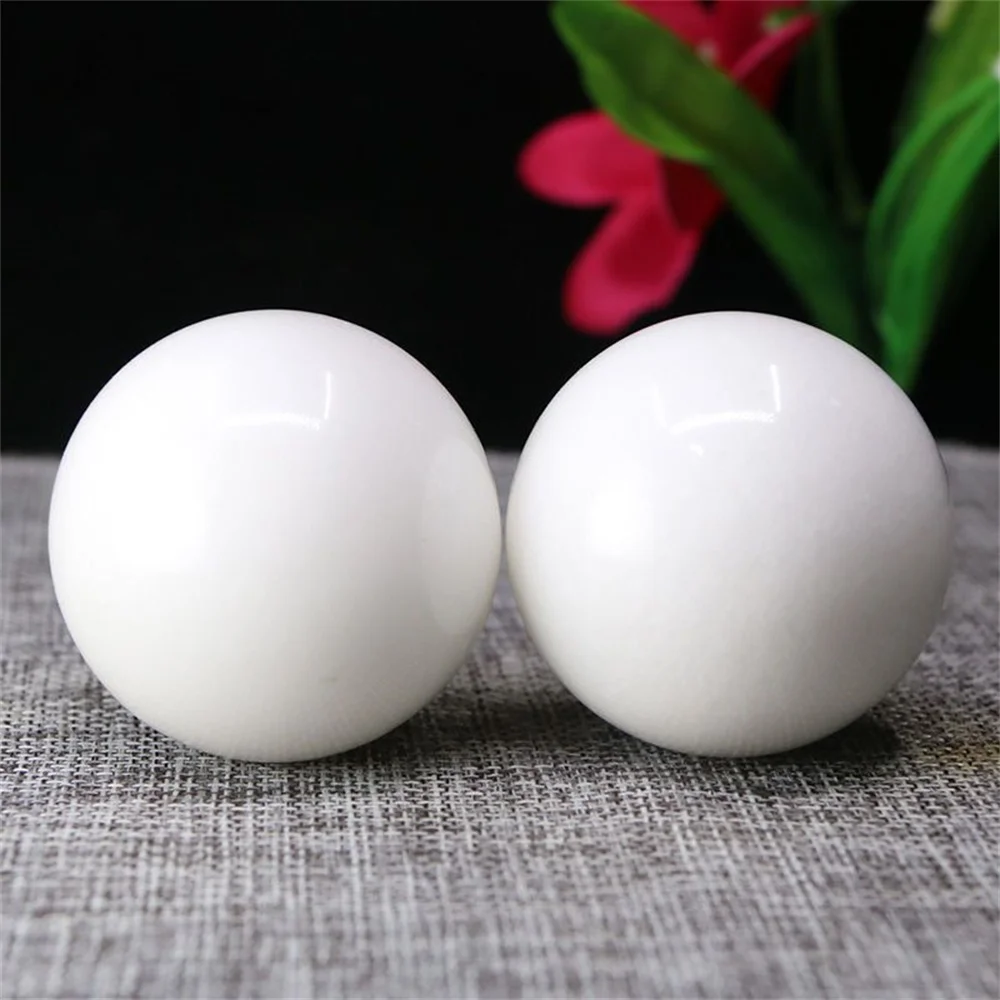1Pair 50mm Natural Jade Baoding Ball Fitness Handball Quartz Sphere Relaxation Hand Wrist Exercise Massage Therapy Healing Stone