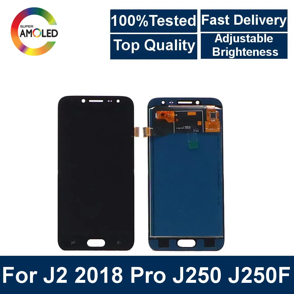 

100%Tested AMOLED For Samsung Galaxy J2 pro 2018 J250 J250F J250H J250M LCD Display Screen Touch Digitizer Assembly Replacement