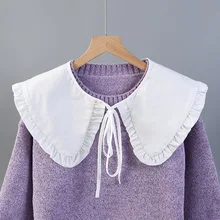Feminino coreano colar falso xale para camisola blusa topos camisa destacável colares feminino removível falso colar acessório