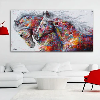 

RELIABLI ART Horse Animal Pictures Hot Sale Canvas Painting Wall Art For Living Room Bedroom Modern Decoration Posters NO FRAME