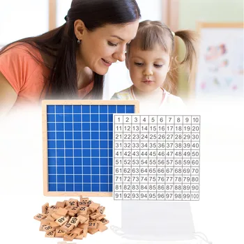

1-100 Number Matching Table Board Wooden Montessori Math Toys Kid Early Learning Digital Addition Subtraction Math Toys