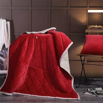 

Modern Design Solid Color Blanket for Adult Kids Crystal Cashmere Multi-function Pillow Blankets Sofa Office Dual-use Cushion