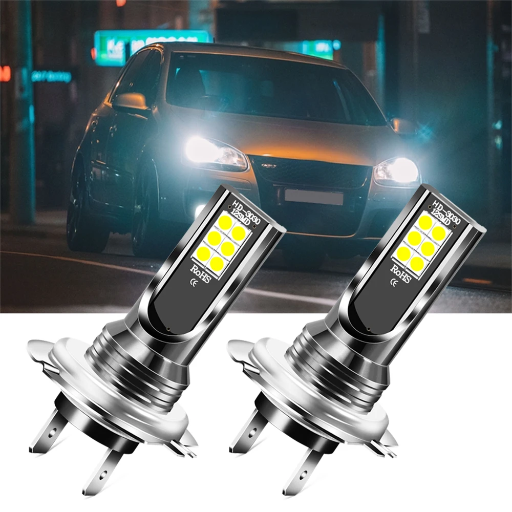 2pcs H7 Car CSP LED Fog Lights Headlight Bulbs For Peugeot 307 308 407 206 207 3008 406 208 2008 508 408 306 301 4008 5008 807