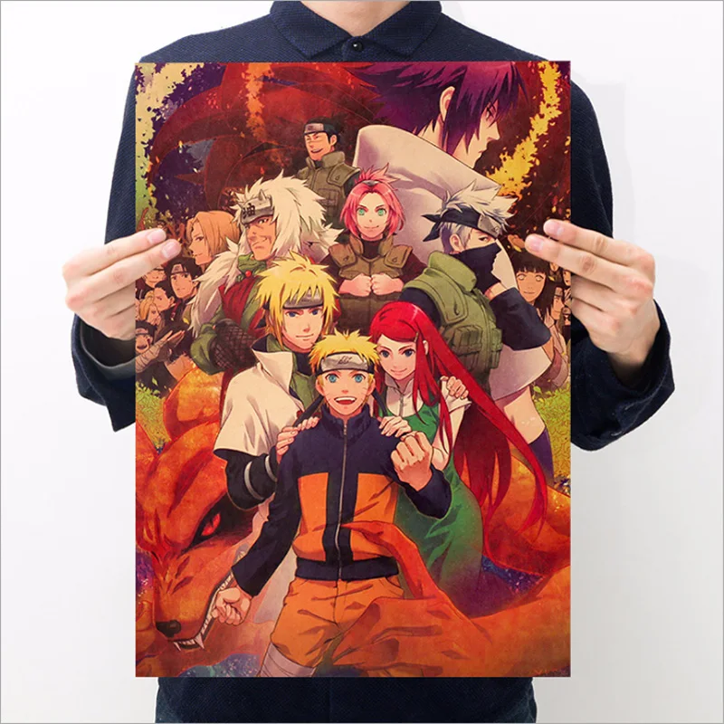 N21 Уютный момент аниме мультфильм Узумаки постер Naruto Винтаж крафт бумага комиксы Наруто живопись Бар Детская комната Декор 50*35 см - Цвет: N21