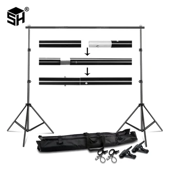 Background Stand Backdrop Support System Kit 2.6M x 3M 3M x 7M with Portable Carrying Bag for Muslins Backdrops,Paper and Canvas