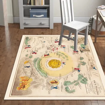 

Vintage map pattern Large Rugs and Carpets Living Room Floor Mat Coffee Table Sofa Bedroom Blanket Bedside Area Rugs