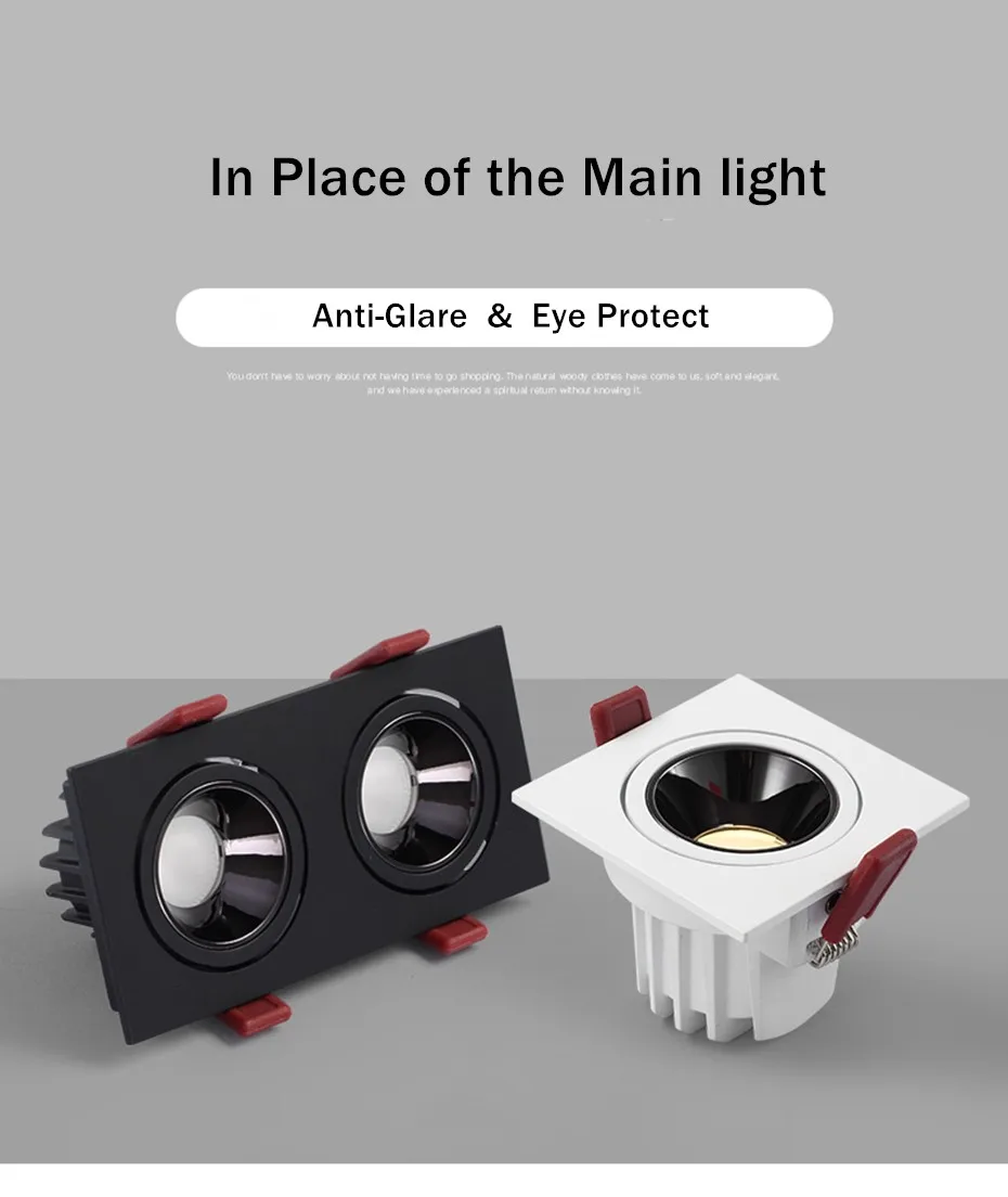 Modern simple anti-glare COB spotlight single/double LED down light 24W 7W LED spotlight indoor lighting fixtures led downlight recessed ceiling spotlight ceiling lamps