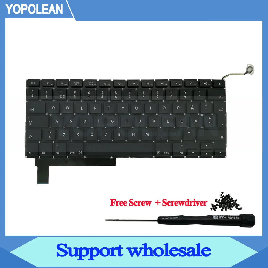 Новая шведская клавиатура для Macbook Pro Unibody 15 дюймов A1286 2009 2010 2011 2012 лет|Клавиатуры