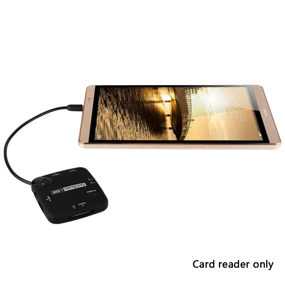 

Plug And Play Micro USB 2.0 HUB Exteral File OTG Card Reader Multi-functional Portable Adapter Cell Phone Computer Universal