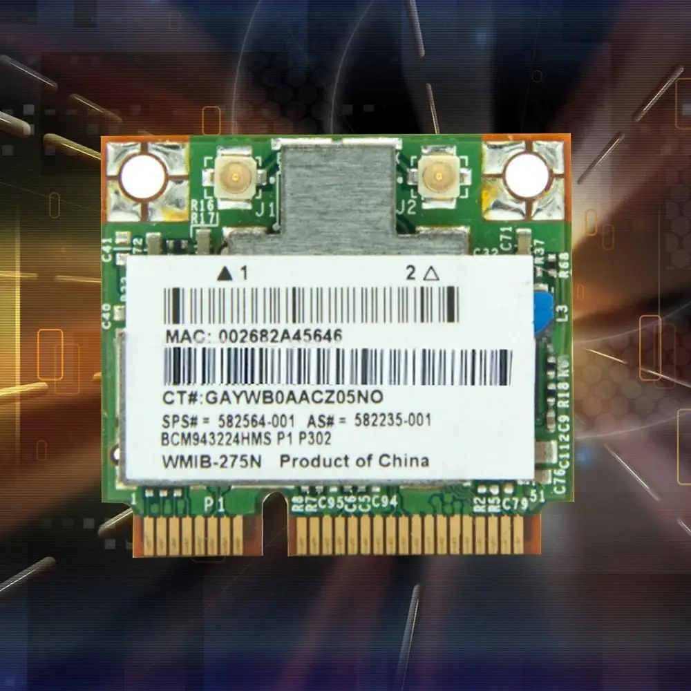Новая WLAN половинная PCI E карта HP Broadcom BCM943224HMS беспроводная мини g Asus b / 582564 001 802.11a Wifi