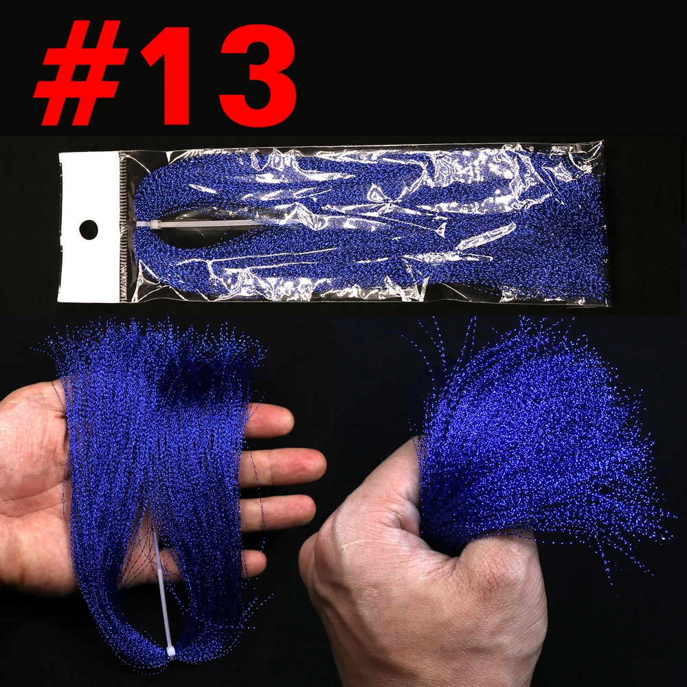 Isca de Pesca Jigging Cristal Flashabou Krystal Flash Fly Amarrando Streamer Ninfa Brilho 100paks 16 Iscas artificiais