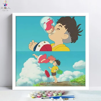 

paint by number art painting by numbers Anime Movie Goldfish Ji Series Hand-painted Color Oil Painting Anime Series