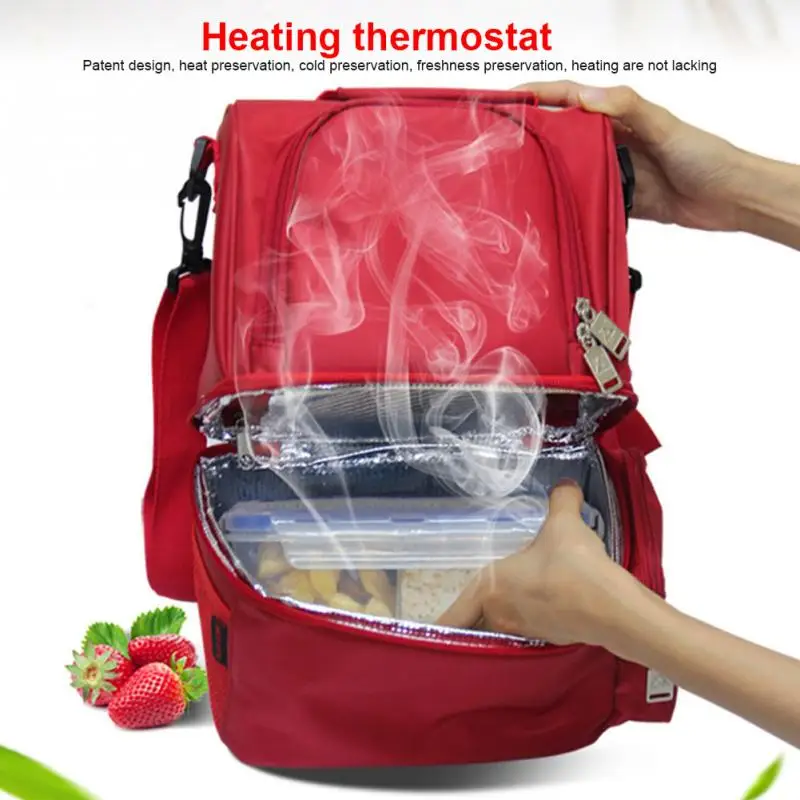 Insulated Waterproof Picnic Bags Kitchen USB Charging Heating Bag Travel Food Storage Office Beverage Container