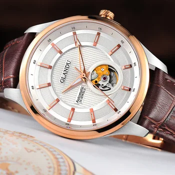 

Swiss glandu men's business watch waterproof automatic mechanical watch moon phase all steel men's Watch