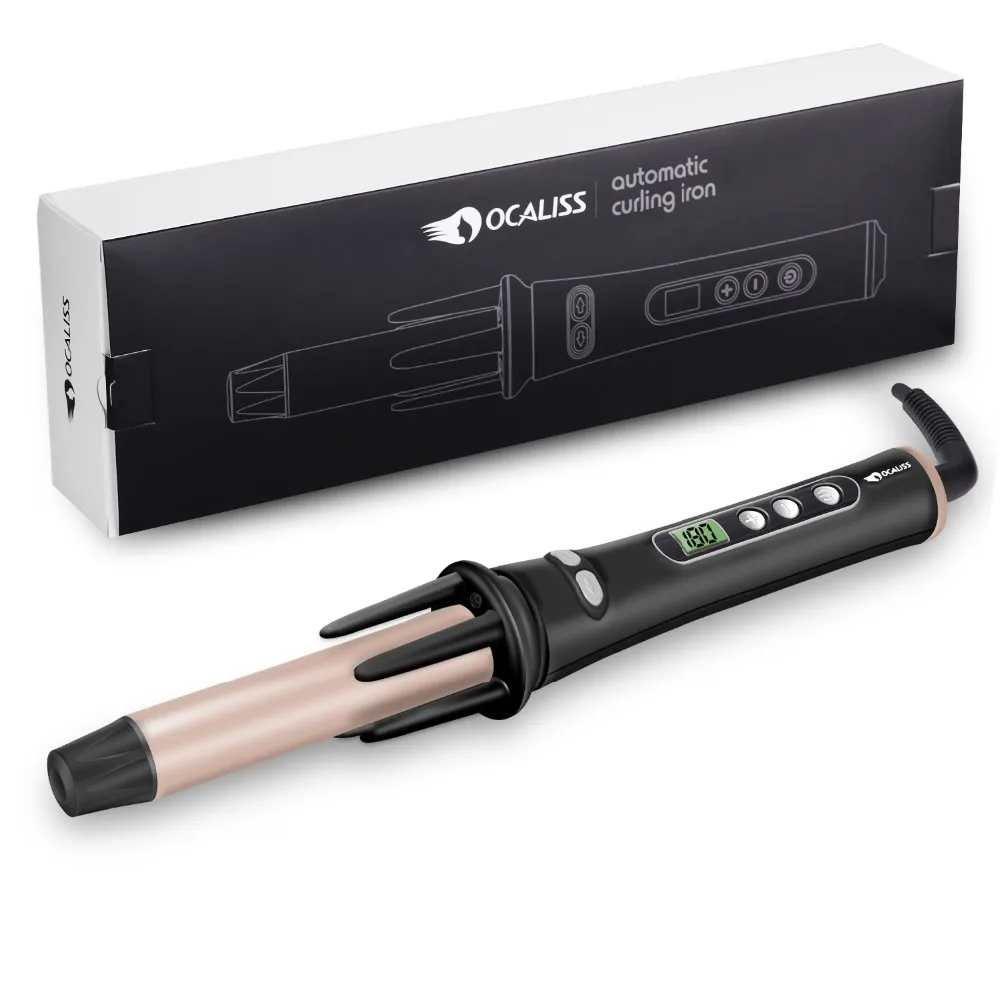 

Ocaliss Automatic Easy Curling Iron Ceramic Hair Curle Hair Styling Tools Ceramic Automatic Shiny Salon Style Curls LCD display