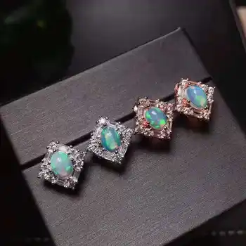

100% NATURAL ETHIOPIAN WELO FIRE OPAL CABOCHON Earring 925 silve