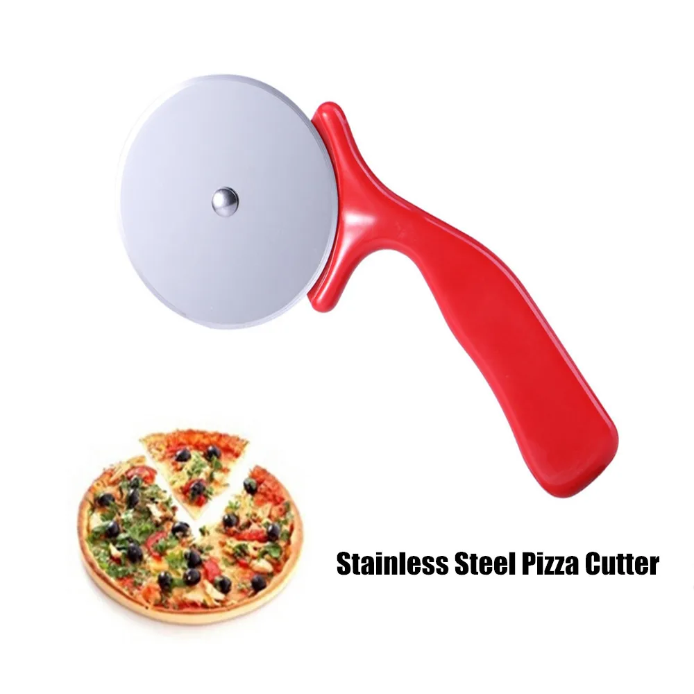 

Stainless Steel Cutter Pizza Knife Cake Tools Pizza Wheels Scissors Ideal for Pizza, Pies, Waffles and Dough Cookies (Red)