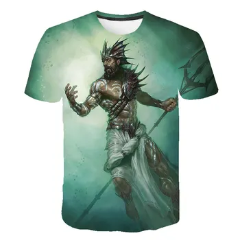 

2020 Summer Fun 3D Printed Men's T-shirt Anime Cartoon Poseidon Cosplay T-shirt Summer Short Sleeve O-Neck Shirt Casual Hot Sale