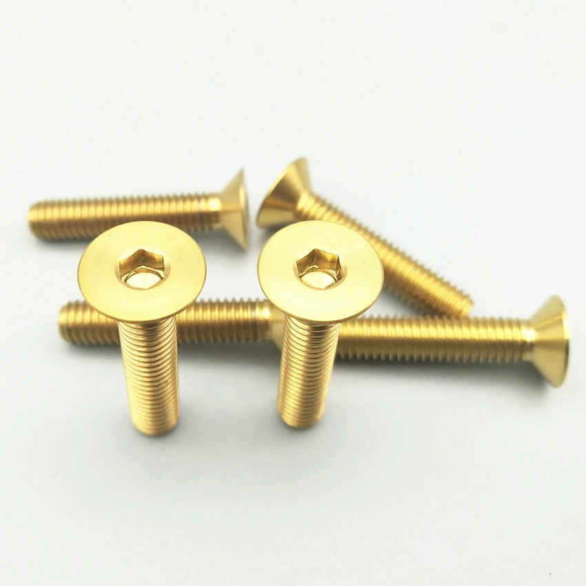 M6X25mm Titanium bolts countersunk Gold  color (17)