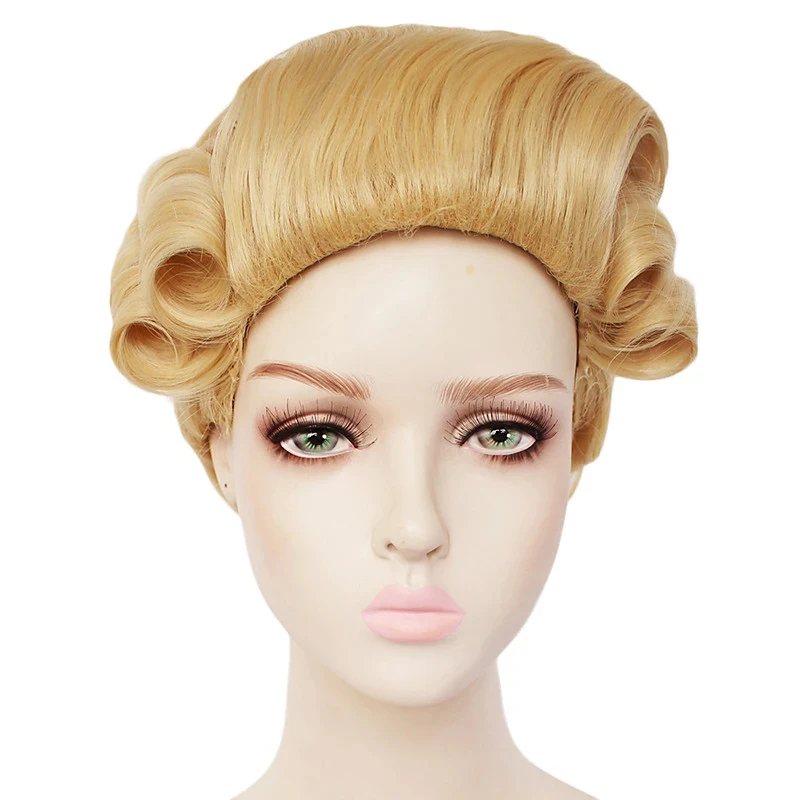 Duchess Cosplay Wigs Men's Women's With Ponytail 20 inch Heat Resistant Fiber Curly Yellow Yellow Anime