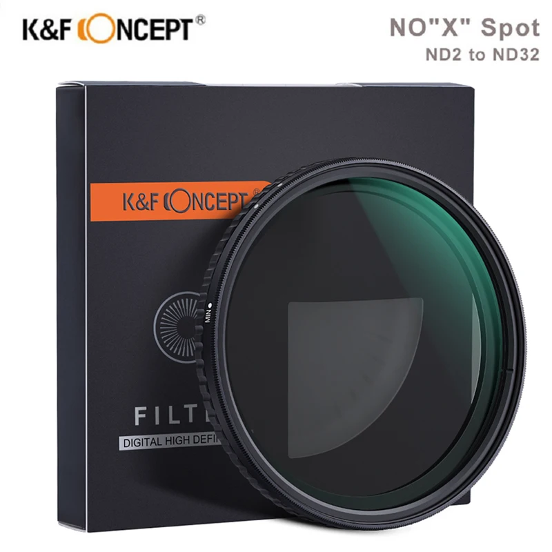 K& F концепция ND2-32 переменный ND фильтр 58 мм 62 мм 67 мм 72 мм 77 мм Нет X точечный фейдер фильтр нейтральной плотности для Sony Nikon Canon