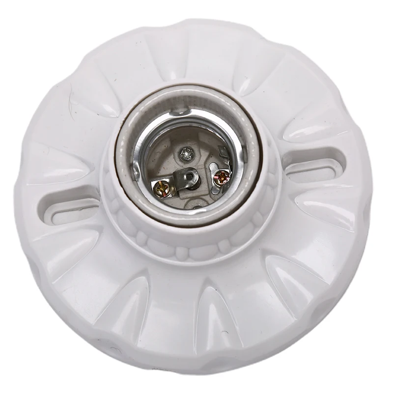E27 Ceramics LED Light Bulb Holder Round Socket Base Hanging Lamp Socket Base Industrial Ceiling Wall