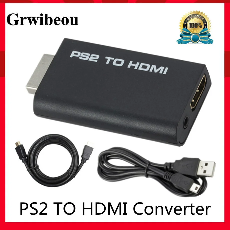 Grwibeou HD PS2 To HDMI-Compatibale 480i/480p/576i Audio Video Converter Adapter With 3.5MM Supports For Display Modes | Электроника