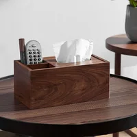 Amgo Walnut Tissue Box Table Napkin Dispenser Wood Paper Holder DecorativeHome Office Hotel 1