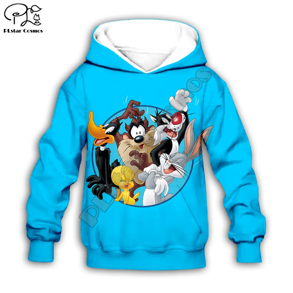 

Kids Bugs Bunny print 3D hoodie Sweatshirt children autumn coat toddler Looney Tunes Bird boy girl clothing zipper tshirt Pant