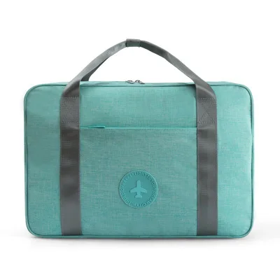 New Cationic Fabric Waterproof Travel Bag Large Capacity Double Layer Beach Bag Portable Duffle Bags Packing Cube Weekend Bags - Цвет: Green Trolley