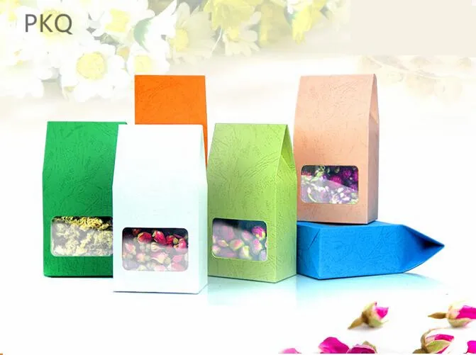 Новые крафт-бумажные вечерние/свадебные подарочные пакеты, торт/конфеты/сумки для конфет, прочный для пищи прозрачное окно ПВХ герметичные коробки 8x5x15,5 см
