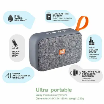 

SULEIYI Portable Speaker TG506 Mini Bluetooth Loudspeaker Outdoor Multi-function Stereo icycle Wireless speaker Support TF FM