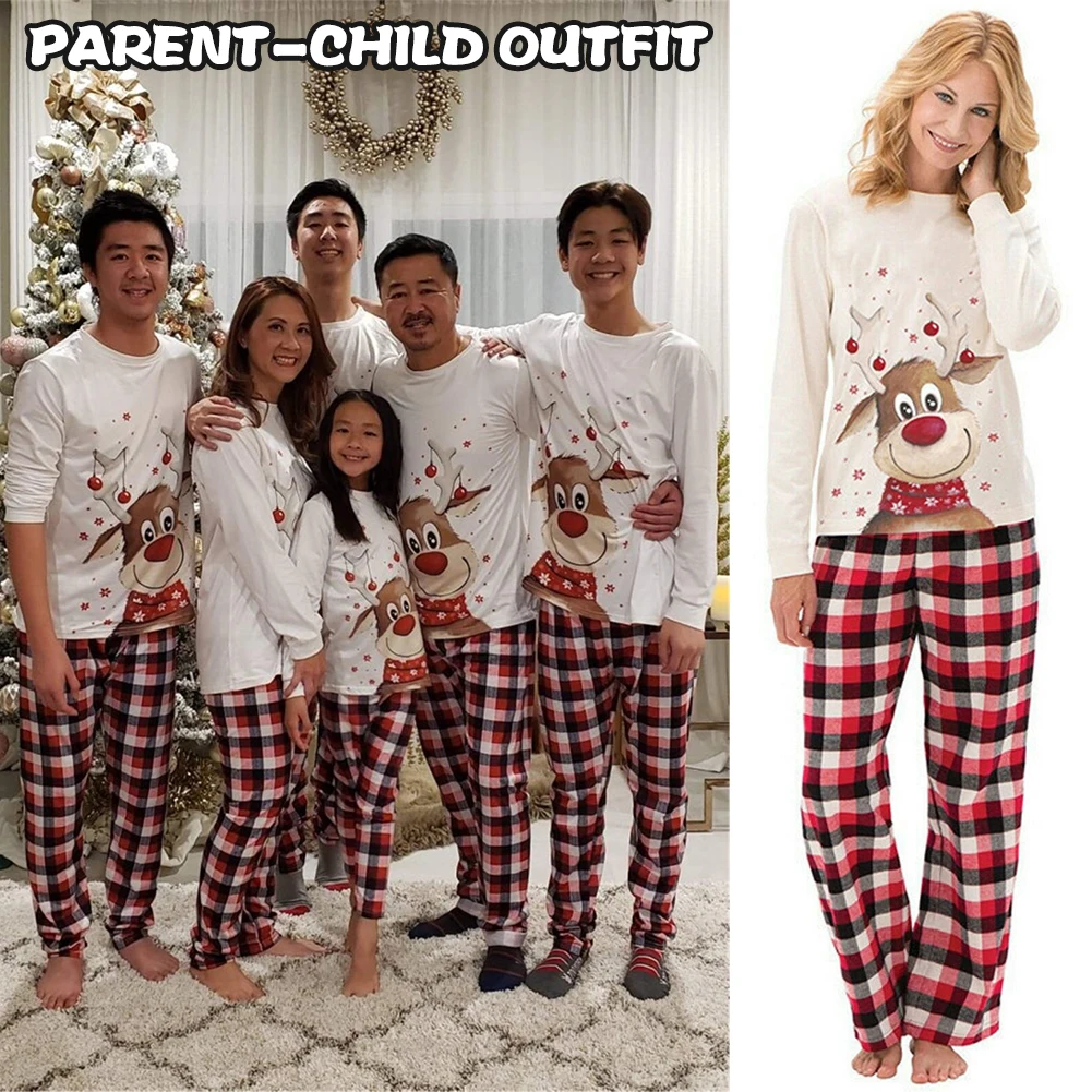 

Kids Men Women Sleepwear Family Matching Christmas Elk Pajamas Sets Xmas Pajamas Set TY66