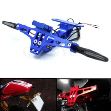 Универсальный мотоцикл номерной знак рамка Кронштейн с светодиодный сигнал Кронштейн для Honda CB400 CB500F CB500X CB599 CB600 CB600F CB650F