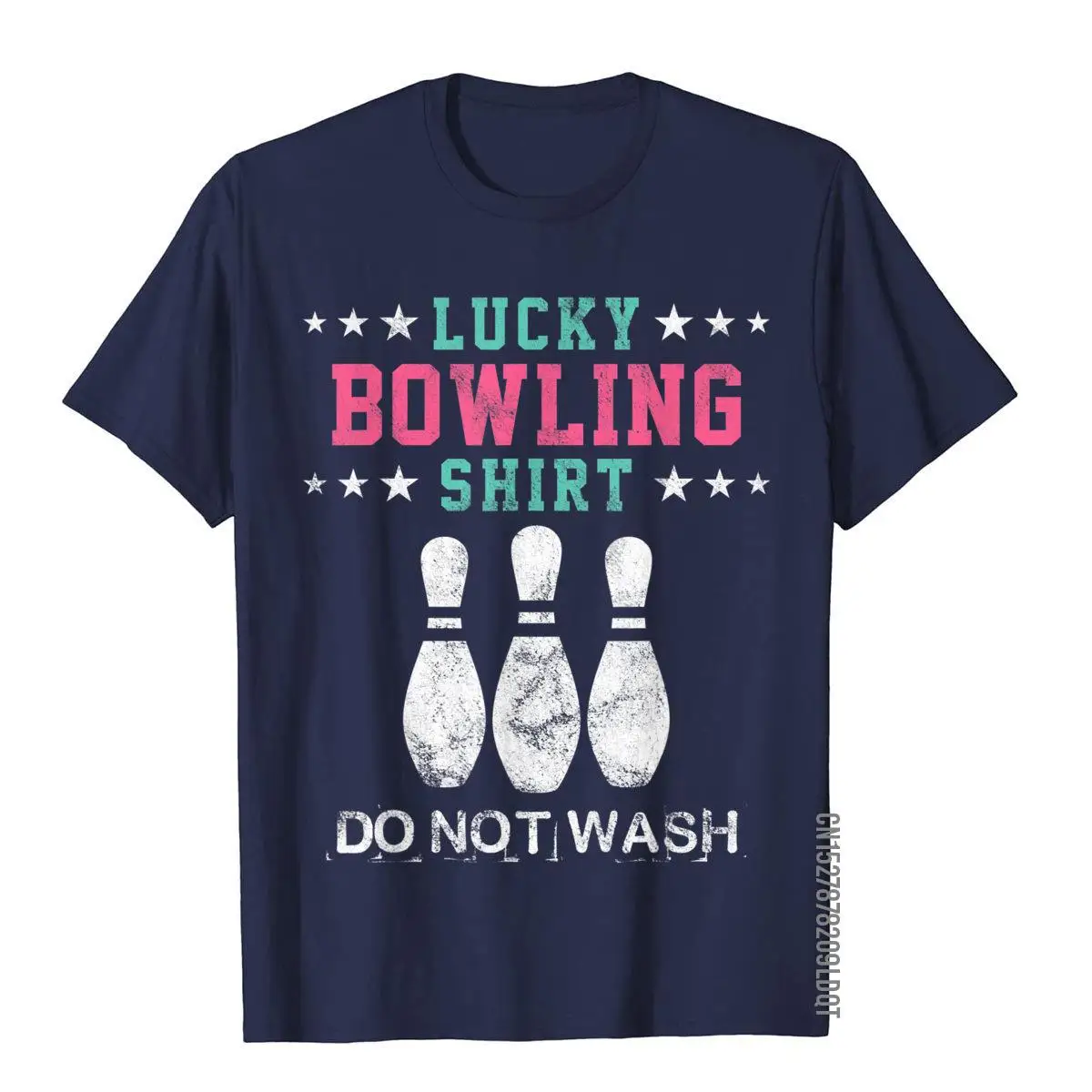 Lucky Bowling Gift T-Shirt For Women Wife Mom Or Girls__B10572navy