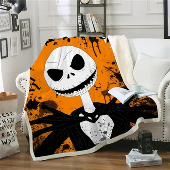 

Halloween Sherpa Blanket Fashion Throw Blanket Anime Adult Brand Kid Gift Travel Unisex Bedspread Office Quilt 2019 Drop Ship