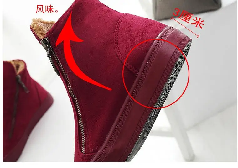 Winter Snow Boots Women Winter Shoes Zip Warm Plush for Cold Winter Fashion Women's Boots Sweet Ladies Brand Ankle Botas