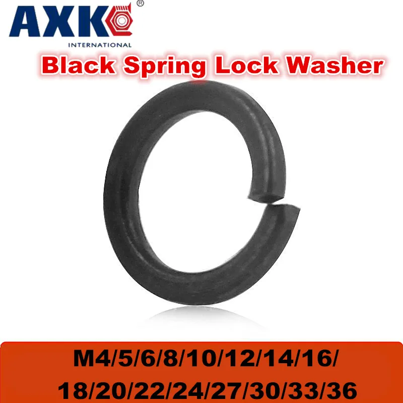 AXK M4/5/6/8/10/12/14/16/18/20/22/24/27/30/33/36 Shells Pad Black Spring Lock Washer Car Elastic Gasket 8-level spring pad | Обустройство