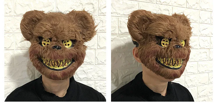 Bloody Rabbit Mask Plush Cos Halloween Horror Animal Mask Prank Gag Gift Halloween Killer Cosplay Horror Mask for Adult Children